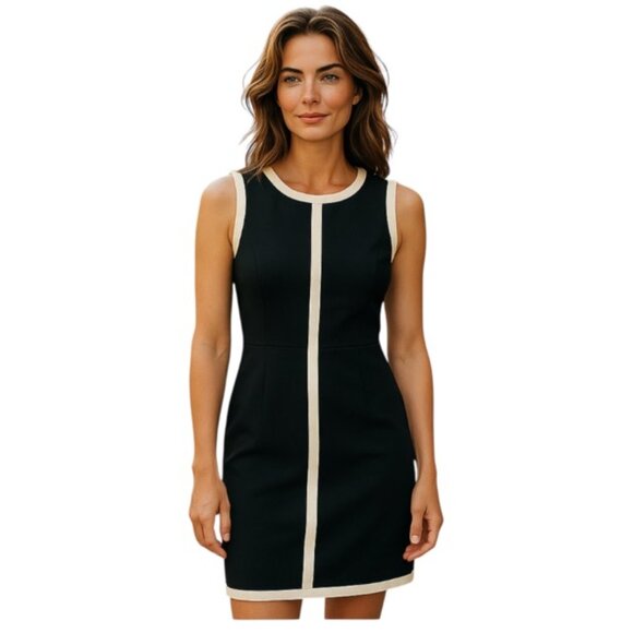 Banana Republic Size 12 Sleeveless Dark Navy White Contrast Nautical Dress NWT - Picture 1 of 7